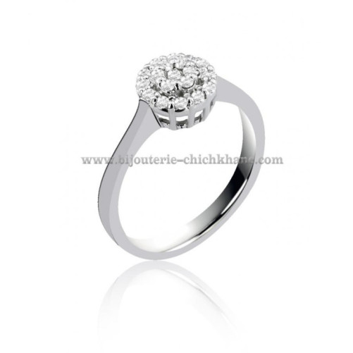 Solitaire femme en Or Blanc 18 Carats Ref 52112 | Chichkhane