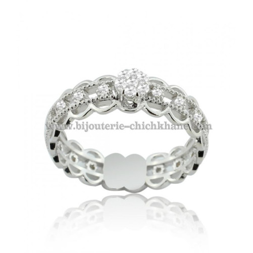 Solitaire femme en Or Blanc 18 Carats Ref 43183 | Chichkhane
