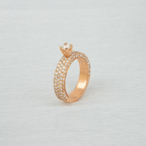 Solitaire femme en Or Rose 18 Carats Ref 41908 | Chichkhane
