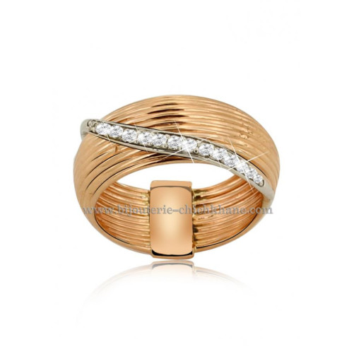 Bague femme en Or Bicolore  18 Carats Ref 43713 | Chichkhane