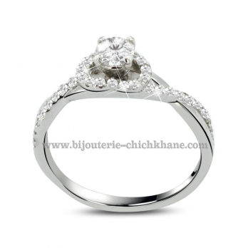 Solitaire femme en Or Blanc 18 Carats Ref 41228 | Chichkhane