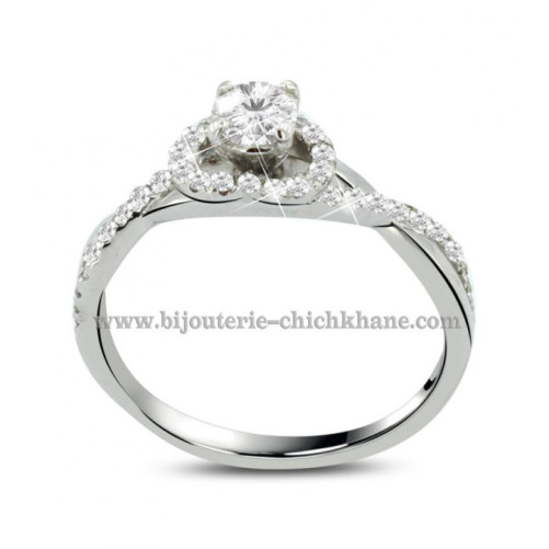 Solitaire femme en Or Blanc 18 Carats Ref 41228 | Chichkhane