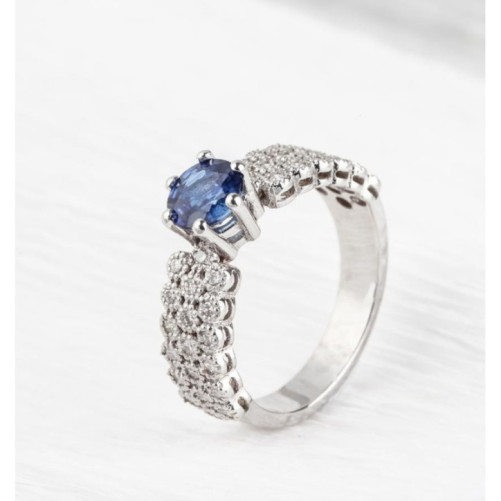 Solitaire femme en Or Blanc 18 Carats Ref 67041 | Chichkhane