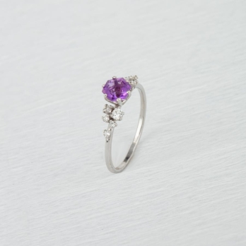 Solitaire femme en Or Blanc 18 Carats Ref 68545 | Chichkhane