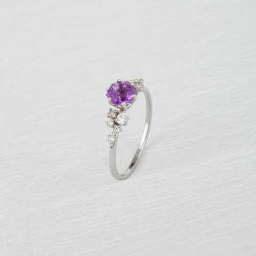 Solitaire femme en Or Blanc 18 Carats Ref 68545 | Chichkhane