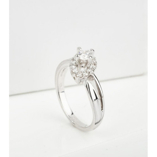 Solitaire femme en Or Blanc 18 Carats Ref 24487 | Chichkhane