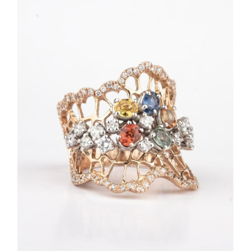 Bague femme en Or Bicolore 18 Carats Ref 66670 | Chichkhane