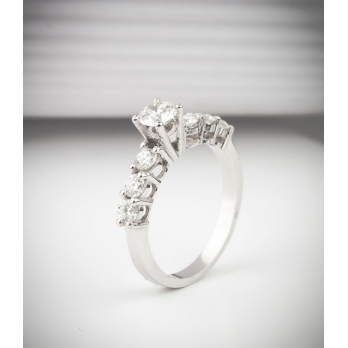 Solitaire femme en Or Blanc 18 Carats Ref 65883 | Chichkhane