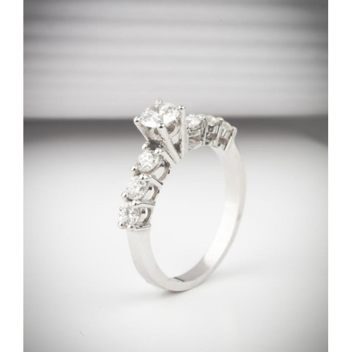 Solitaire femme en Or Blanc 18 Carats Ref 65883 | Chichkhane