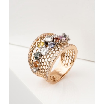 Bague femme en Or Bicolore 18 Carats Ref 66356 | Chichkhane