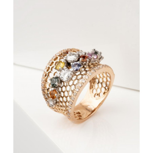 Bague femme en Or Bicolore 18 Carats Ref 66356 | Chichkhane