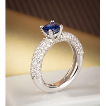Solitaire femme en Or Blanc 18 Carats Ref 65414 | Chichkhane