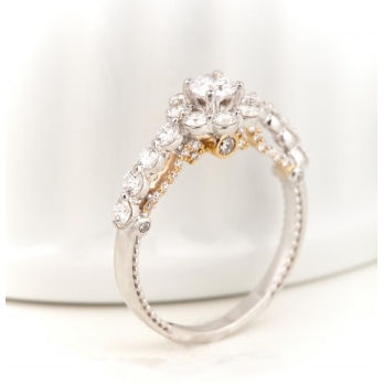 Solitaire femme en Or Bicolore  18 Carats Ref 65129 | Chichkhane