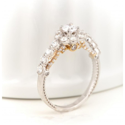 Solitaire femme en Or Bicolore  18 Carats Ref 65129 | Chichkhane