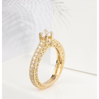 Solitaire femme en Or Jaune 18 Carats Ref 43653 | Chichkhane