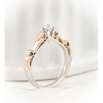 Solitaire femme en Or Bicolore  18 Carats Ref 20361 | Chichkhane