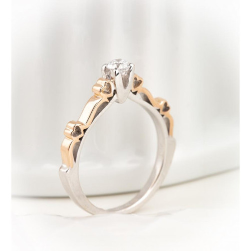 Solitaire femme en Or Bicolore  18 Carats Ref 20361 | Chichkhane