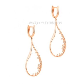 Boucles d'oreilles femme en Or Rose 18 Carats Ref 65412 | Chichkhane