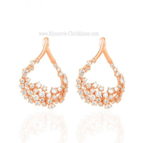 Boucles d'oreilles femme en Or Rose 18 Carats Ref 65409 | Chichkhane