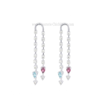 Boucles d'oreilles femme en Or Blanc 18 Carats Ref 65353 | Chichkhane