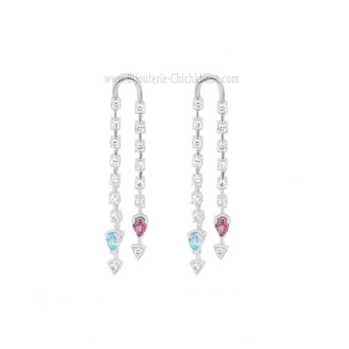 Boucles d'oreilles femme en Or Blanc 18 Carats Ref 65353 | Chichkhane