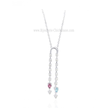 Collier femme en Or Blanc 18 Carats Ref 65352 | Chichkhane