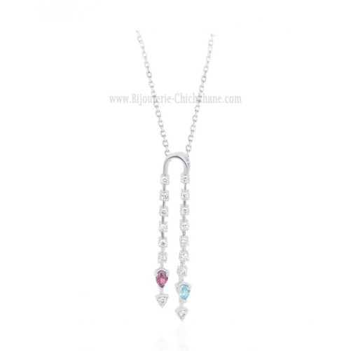 Collier femme en Or Blanc 18 Carats Ref 65352 | Chichkhane
