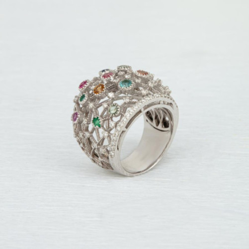 Bague femme en Or Blanc 18 Carats Ref 63922 | Chichkhane