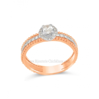 Solitaire femme en Or Bicolore  18 Carats Ref 65439 | Chichkhane