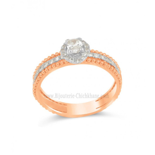 Solitaire femme en Or Bicolore  18 Carats Ref 65439 | Chichkhane