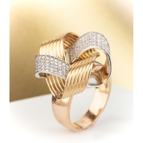 Bague femme en Or Bicolore  18 Carats Ref 65413 | Chichkhane