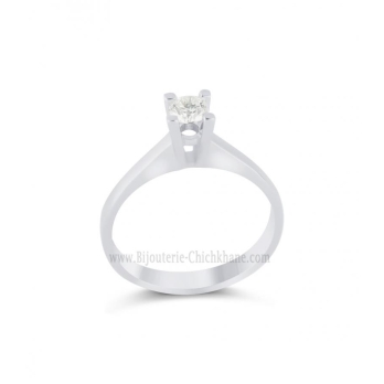 Solitaire femme en Or Blanc 18 Carats Ref 65243 | Chichkhane