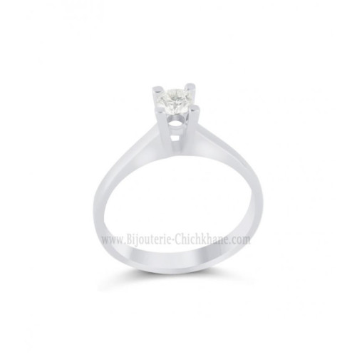 Solitaire femme en Or Blanc 18 Carats Ref 65243 | Chichkhane